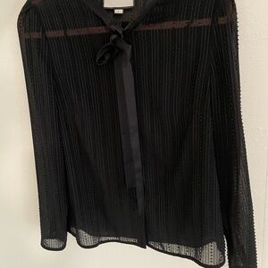 Alexis Black Sheer Bow-Front with matching tank top camisole Large